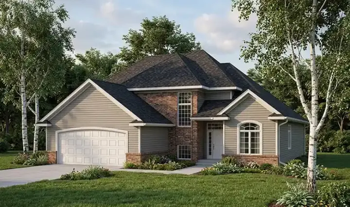 Traditional house plans 7-269 - front exterior, 1,980 sq ft, 3 bed, 2 bath house plans | Monster House Plans