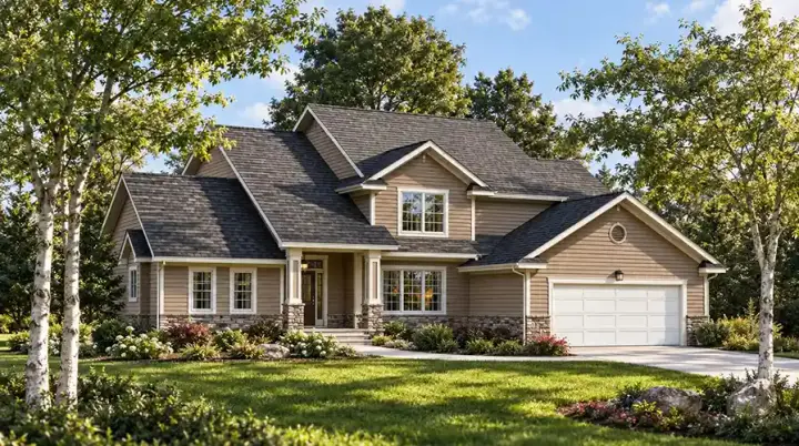 Traditional house plans 7-270 - front exterior, 2,053 sq ft, 4 bed, 2 bath house plans | Monster House Plans