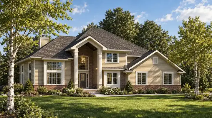 Traditional house plans 7-271 - front exterior, 2,198 sq ft, 3 bed, 2 bath house plans | Monster House Plans