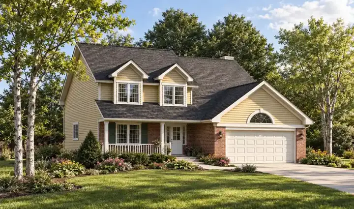 Country house plans 7-273 - front exterior, 2,143 sq ft, 4 bed, 2 bath house plans | Monster House Plans