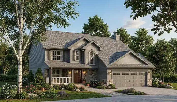 Traditional house plans 7-278 - front exterior, 1,937 sq ft, 4 bed, 2 bath house plans | Monster House Plans