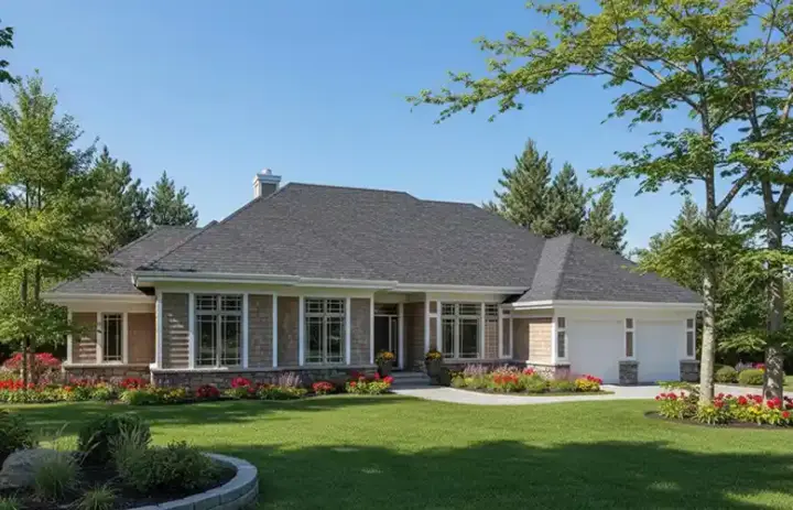 Traditional house plans 7-300 - front exterior, 2,379 sq ft, 3 bed, 2 bath house plans | Monster House Plans