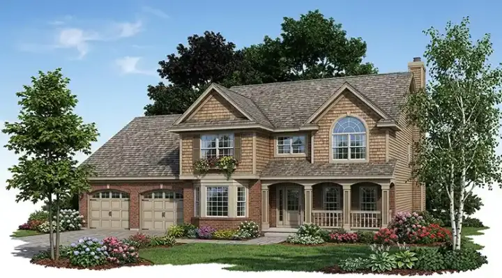 Traditional house plans 7-304 - front exterior, 2,120 sq ft, 4 bed, 2 bath house plans | Monster House Plans