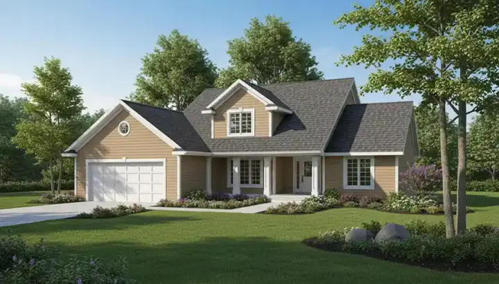 Traditional house plans 7-308 - front exterior, 1,864 sq ft, 3 bed, 2 bath house plans | Monster House Plans