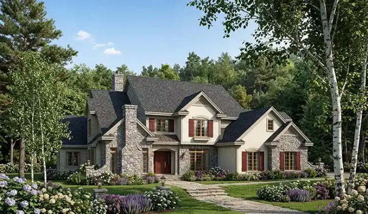 English Country house plans 7-325 - front exterior, 3,794 sq ft, 4 bed, 3 bath house plans | Monster House Plans