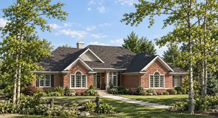 Traditional house plans 7-327 - front exterior, 2,452 sq ft, 3 bed, 2 bath house plans | Monster House Plans