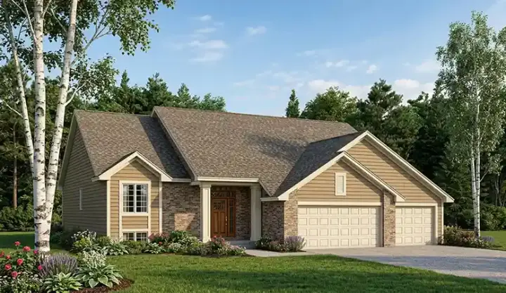 Traditional house plans 7-329 - front exterior, 1,806 sq ft, 3 bed, 2 bath house plans | Monster House Plans