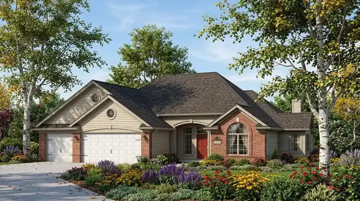 Traditional house plans 7-330 - front exterior, 1,894 sq ft, 3 bed, 2 bath house plans | Monster House Plans