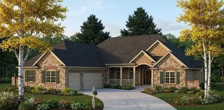 Traditional house plans 7-334 - front exterior, 2,645 sq ft, 3 bed, 2 bath house plans | Monster House Plans
