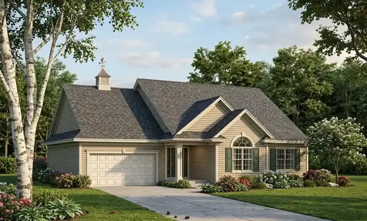 Traditional house plans 7-339 - front exterior, 1,600 sq ft, 3 bed, 2 bath house plans | Monster House Plans