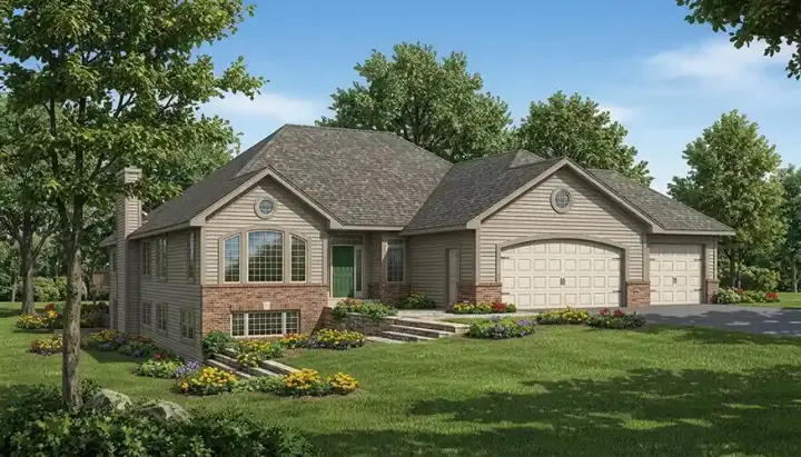 Traditional house plans 7-342 - front exterior, 3,130 sq ft, 4 bed, 3 bath house plans | Monster House Plans