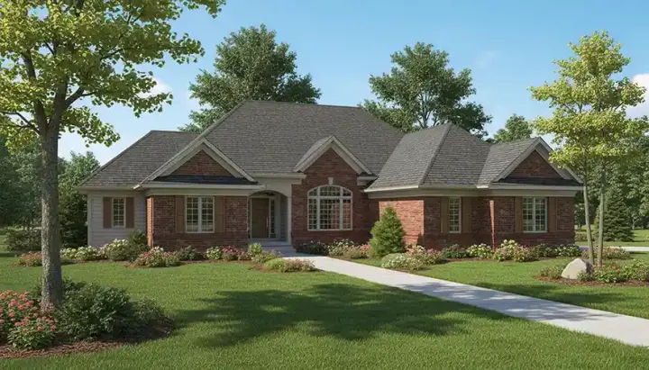 Traditional house plans 7-345 - front exterior, 2,200 sq ft, 2 bed, 2 bath house plans | Monster House Plans