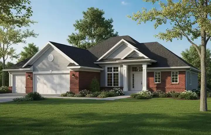 Traditional house plans 7-350 - front exterior, 2,731 sq ft, 3 bed, 3 bath house plans | Monster House Plans