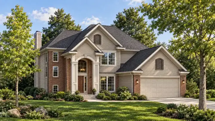 Traditional house plans 7-355 - front exterior, 2,089 sq ft, 4 bed, 2 bath house plans | Monster House Plans