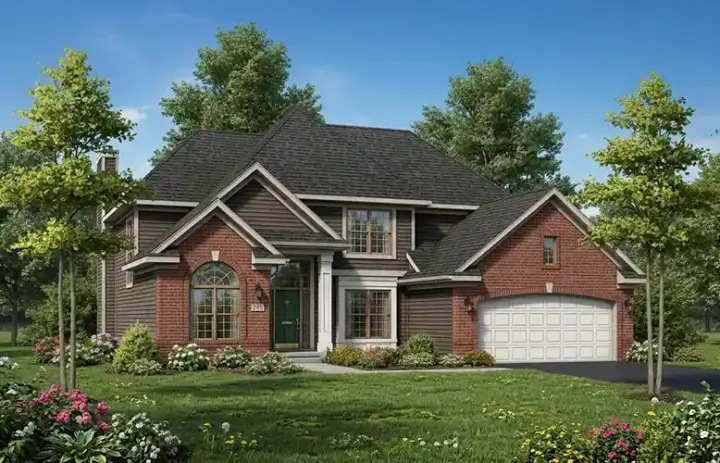 Traditional house plans 7-356 - front exterior, 2,410 sq ft, 4 bed, 2 bath house plans | Monster House Plans