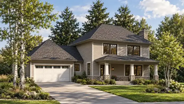 Traditional house plans 7-364 - front exterior, 1,561 sq ft, 3 bed, 2 bath house plans | Monster House Plans