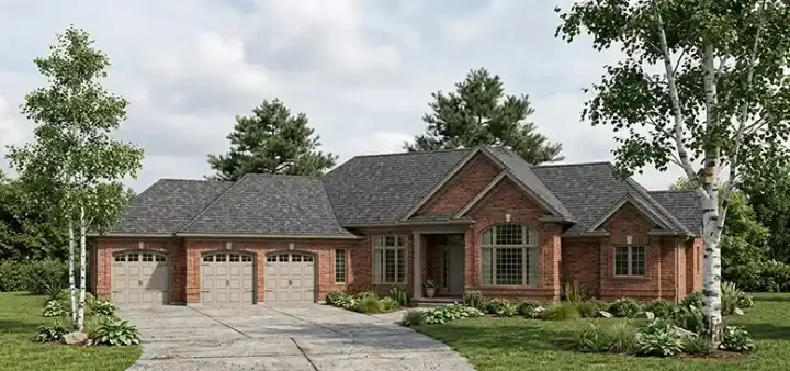 Traditional house plans 7-373 - front exterior, 2,378 sq ft, 3 bed, 2 bath house plans | Monster House Plans