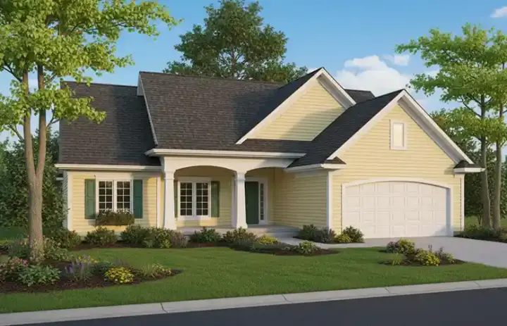 Traditional house plans 7-375 - front exterior, 1,537 sq ft, 3 bed, 2 bath house plans | Monster House Plans