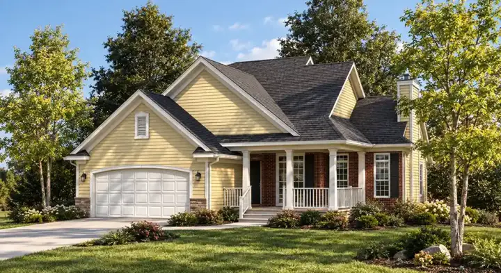 Traditional house plans 7-376 - front exterior, 1,583 sq ft, 3 bed, 2 bath house plans | Monster House Plans
