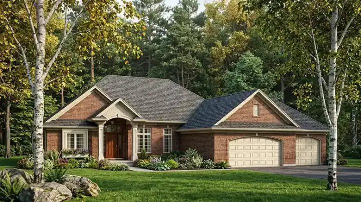 Traditional house plans 7-383 - front exterior, 2,255 sq ft, 3 bed, 2 bath house plans | Monster House Plans