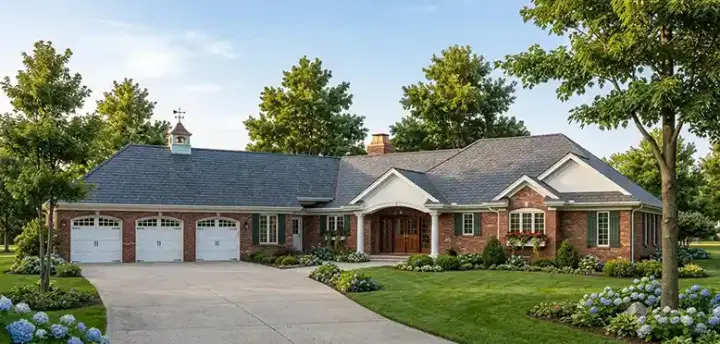 Ranch house plans 7-393 - front exterior, 4,464 sq ft, 3 bed, 2 bath house plans | Monster House Plans