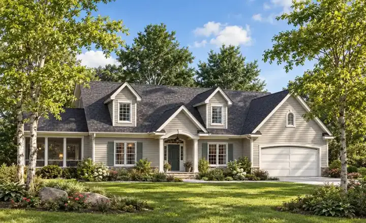 Traditional house plans 7-394 - front exterior, 2,197 sq ft, 3 bed, 2 bath house plans | Monster House Plans
