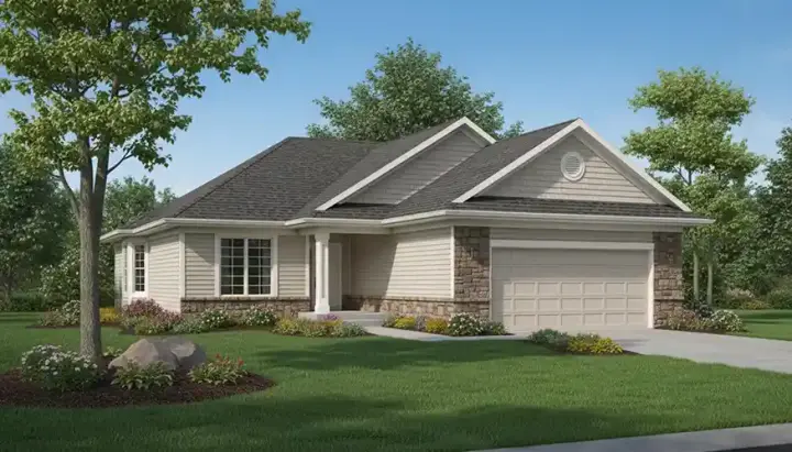 Traditional house plans 7-402 - front exterior, 1,111 sq ft, 2 bed, 1 bath house plans | Monster House Plans