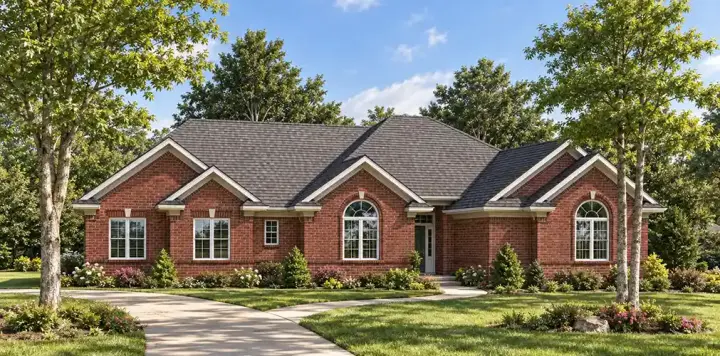 Traditional house plans 7-404 - front exterior, 1,786 sq ft, 3 bed, 2 bath house plans | Monster House Plans