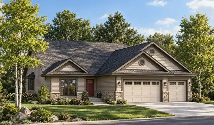 Traditional house plans 7-405 - front exterior, 1,483 sq ft, 2 bed, 2 bath house plans | Monster House Plans