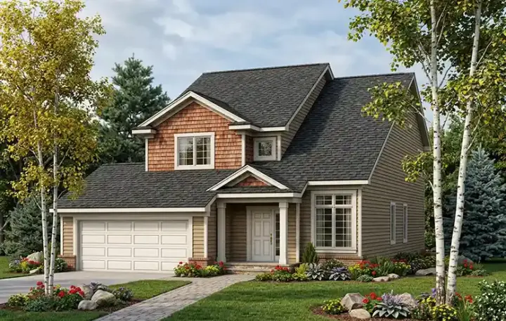 Traditional house plans 7-409 - front exterior, 1,585 sq ft, 3 bed, 2 bath house plans | Monster House Plans