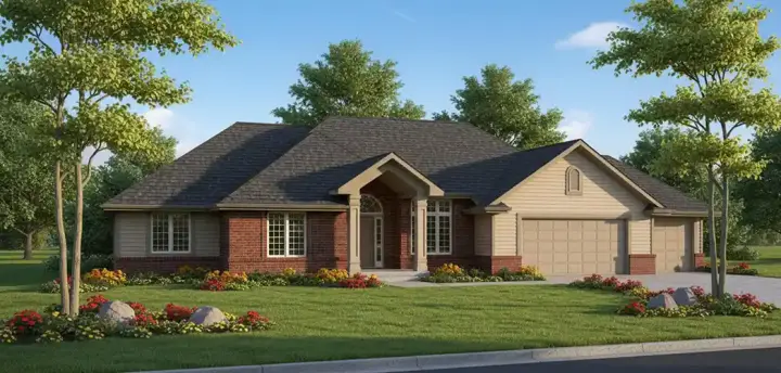 Traditional house plans 7-410 - front exterior, 1,961 sq ft, 2 bed, 2 bath house plans | Monster House Plans