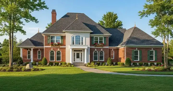 European house plans 7-414 - front exterior, 3,546 sq ft, 4 bed, 3 bath house plans | Monster House Plans