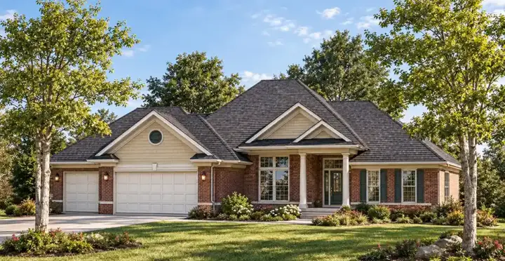 Traditional house plans 7-423 - front exterior, 1,838 sq ft, 2 bed, 2 bath house plans | Monster House Plans