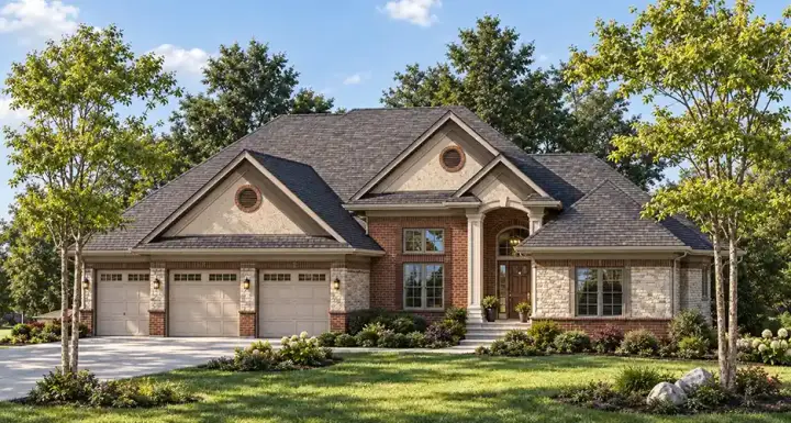 Traditional house plans 7-433 - front exterior, 2,216 sq ft, 3 bed, 2 bath house plans | Monster House Plans