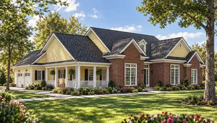 Traditional house plans 7-434 - front exterior, 1,954 sq ft, 3 bed, 2 bath house plans | Monster House Plans