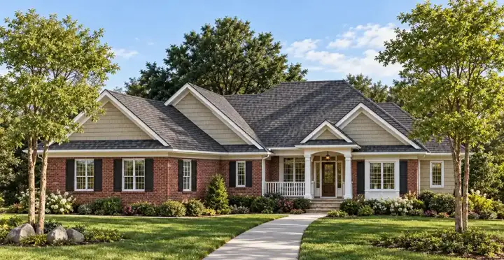 Traditional house plans 7-436 - front exterior, 3,228 sq ft, 4 bed, 3 bath house plans | Monster House Plans