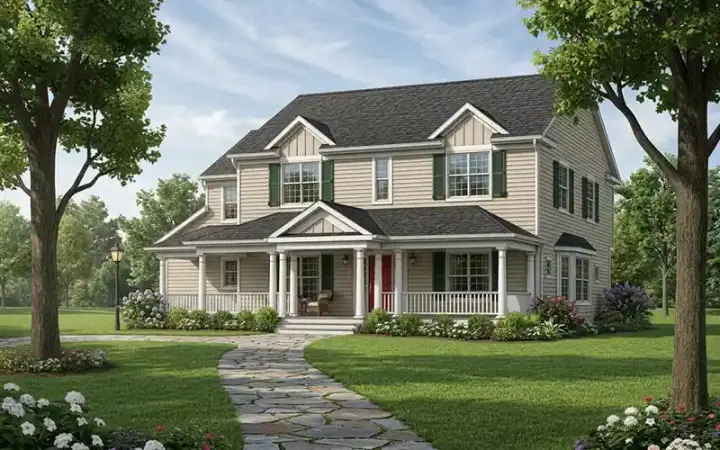 Country house plans 7-442 - front exterior, 2,170 sq ft, 4 bed, 2 bath house plans | Monster House Plans