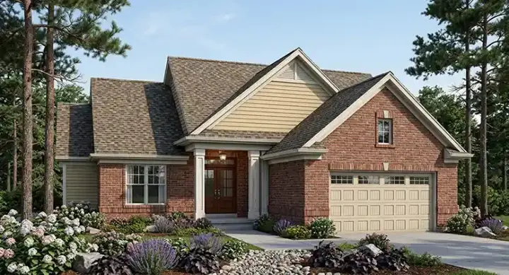 Traditional house plans 7-449 - front exterior, 1,898 sq ft, 3 bed, 2 bath house plans | Monster House Plans