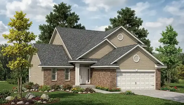 Traditional house plans 7-456 - front exterior, 1,387 sq ft, 3 bed, 2 bath house plans | Monster House Plans