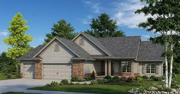 Traditional house plans 7-457 - front exterior, 1,755 sq ft, 3 bed, 2 bath house plans | Monster House Plans