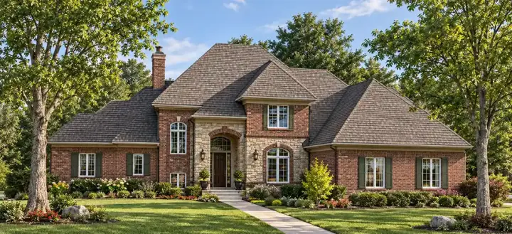 European house plans 7-458 - front exterior, 3,527 sq ft, 4 bed, 2 bath house plans | Monster House Plans