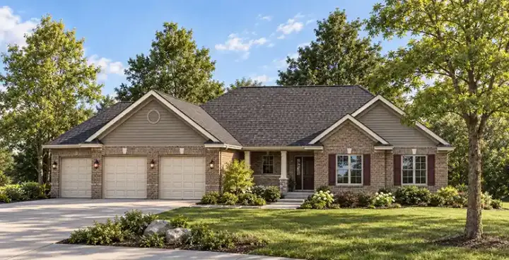 Traditional house plans 7-459 - front exterior, 1,640 sq ft, 3 bed, 2 bath house plans | Monster House Plans