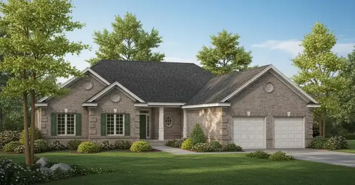 Traditional house plans 7-460 - front exterior, 1,617 sq ft, 3 bed, 2 bath house plans | Monster House Plans