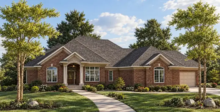 Traditional house plans 7-463 - front exterior, 2,510 sq ft, 3 bed, 2 bath house plans | Monster House Plans