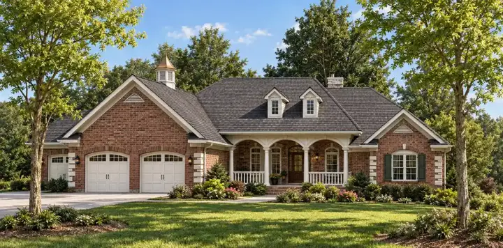 Southern house plans 7-472 - front exterior, 2,213 sq ft, 3 bed, 2 bath house plans | Monster House Plans