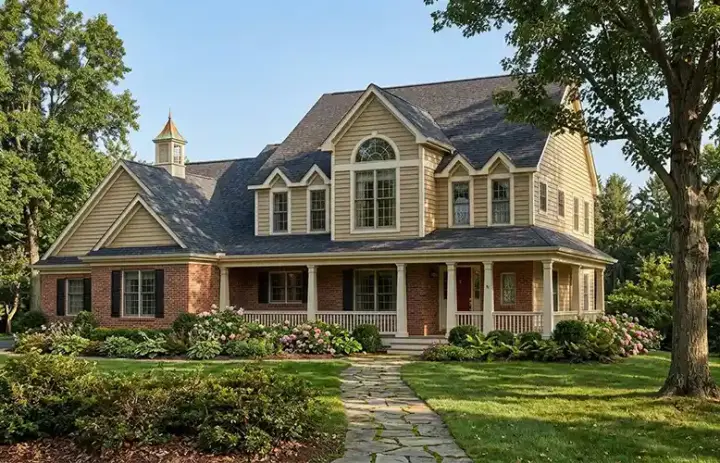 Farmhouse house plans 7-485 - front exterior, 3,154 sq ft, 4 bed, 2 bath house plans | Monster House Plans