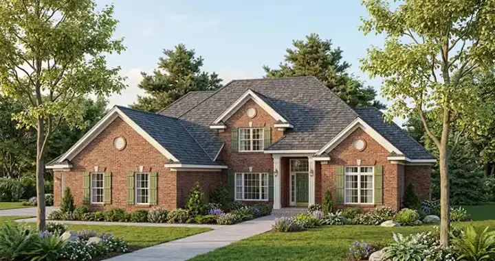 Traditional house plans 7-496 - front exterior, 3,521 sq ft, 4 bed, 3 bath house plans | Monster House Plans
