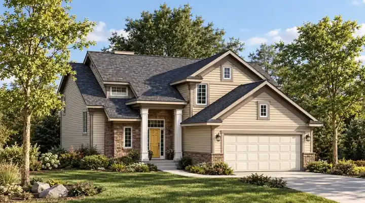 Traditional house plans 7-502 - front exterior, 1,786 sq ft, 3 bed, 2 bath house plans | Monster House Plans