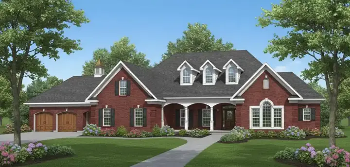 Country house plans 7-507 - front exterior, 3,336 sq ft, 2 bed, 2 bath house plans | Monster House Plans