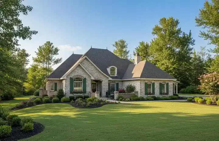 English Country house plans 7-515 - front exterior, 2,854 sq ft, 4 bed, 2 bath house plans | Monster House Plans